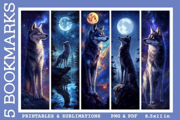 Alpha Wolf Bookmarks: Illustrations for Sellers