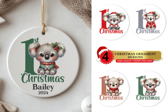 Baby’s 1st Christmas Ornament - Koala for Crafts
