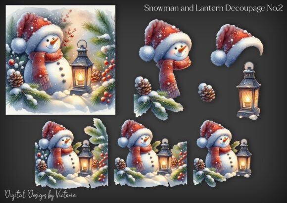 Christmas and Lantern Decoupage No.2 for Crafts