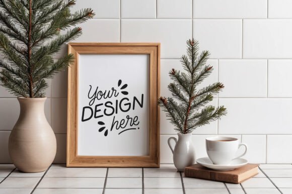 Christmas Frame Mockup Poster Mockup for Product Mockups