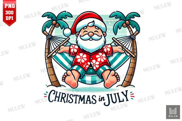 Christmas in July Funny Santa PNG for Crafts