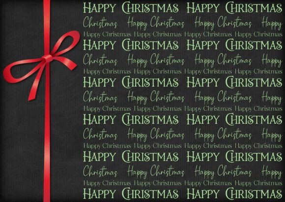 Christmas Sentiment Overlays Green Foil by Actions Amp