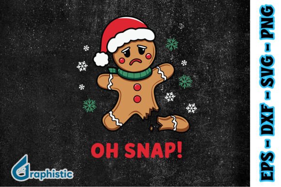 Cookie Christmas Oh Snap Gingerbread SVG for Print Templates