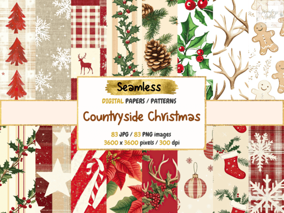 Countryside Christmas Digital Papers and Patterns Review