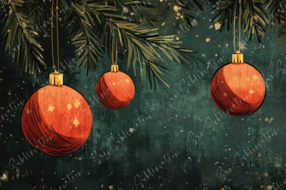 Festive Red Christmas Ornaments Hang Backgrounds