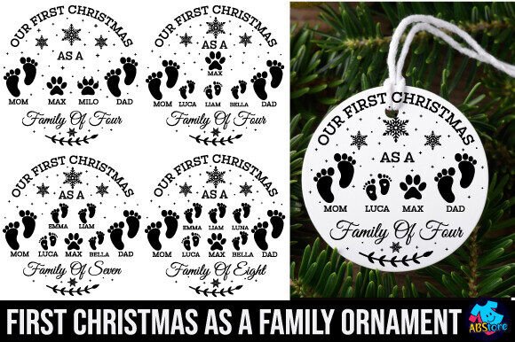 First Christmas As a Family Ornament SVG for Crafts