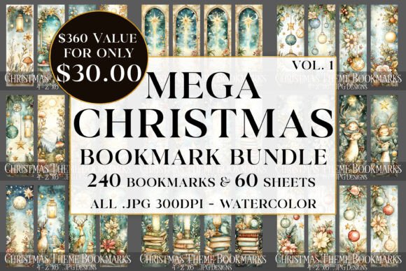 Mega Christmas Bookmark Bundle, Vol 1 for Crafts