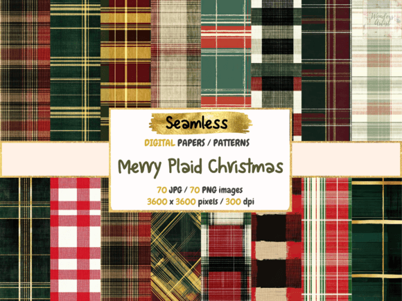 Merry Plaid Christmas Digital Papers and Patterns Review