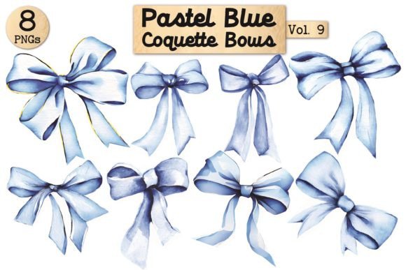 Pastel Blue Coquette Bows Vol. 9: Illustrations Review