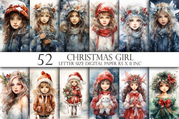 Reviewing Christmas Girl 52 Digital Paper Backgrounds