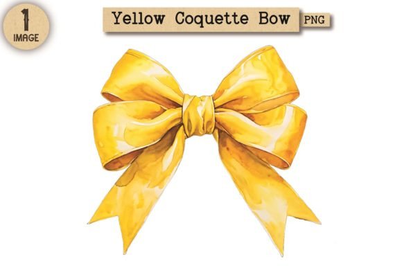 Vintage Yellow Coquette Bow PNG 12: Illustrations Review