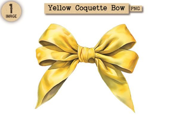 Vintage Yellow Coquette Bow PNG 4 Review