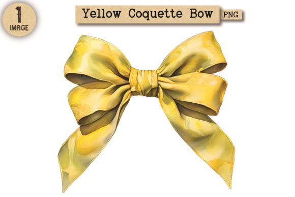 Vintage Yellow Coquette Bow PNG 7 Illustrations Review