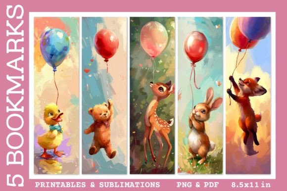 Woodland Nursery Bookmarks: Fox Bear Duck Illustrations