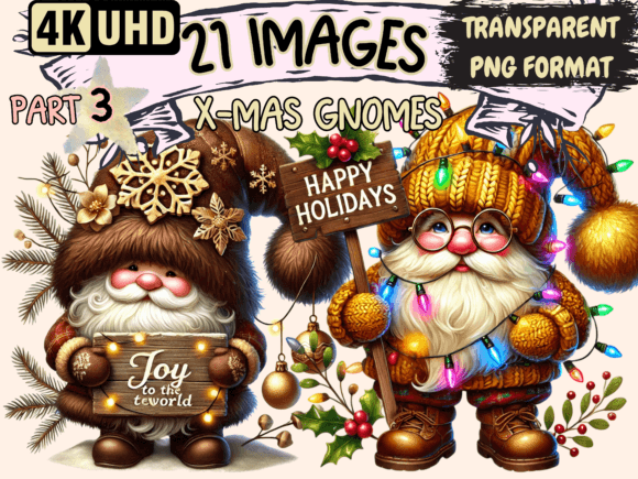 X-Mas Gnomes Clipart P3: Festive Illustrations for Sellers